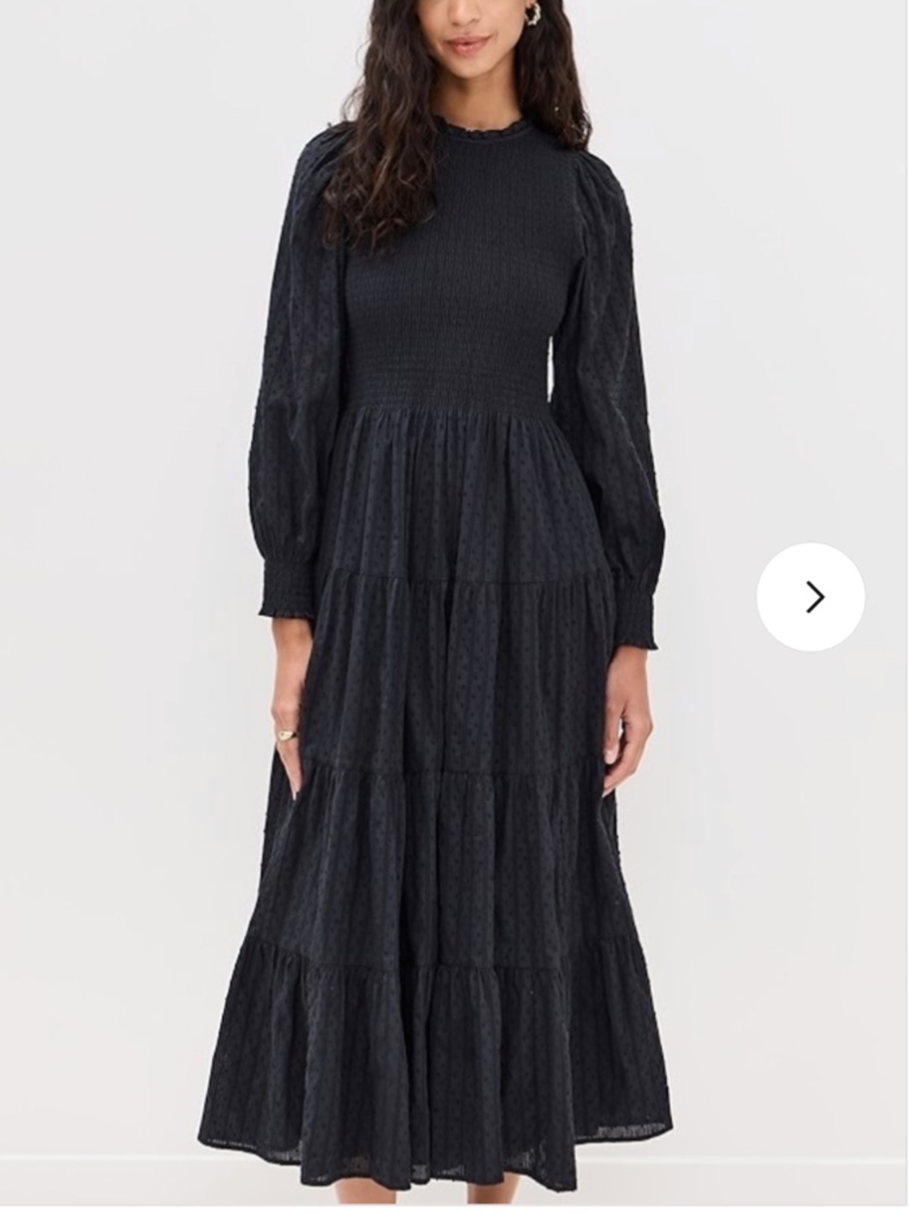 Hill House Viviana Nap Dress Black Linear Swiss Dot XS NWOT